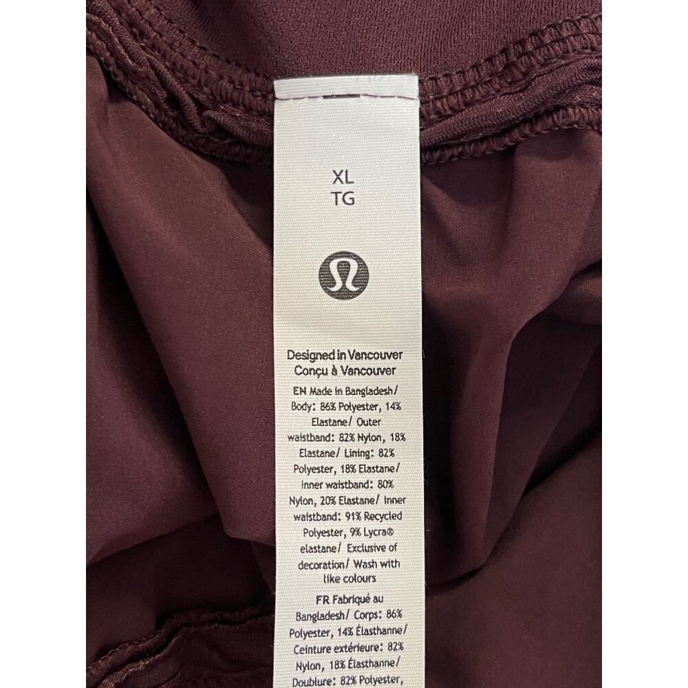 Lululemon Women's XL Burgundy Fast Free High Rise Classic Fit Split Shorts  33" - Picture 5 of 5